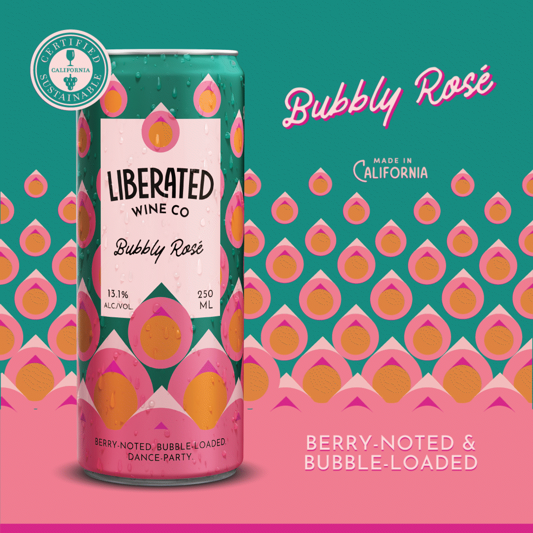 Meet our Bubbly Rose, a fizzy little dance party bursting with flavor made from California Pinot Noir grapes.